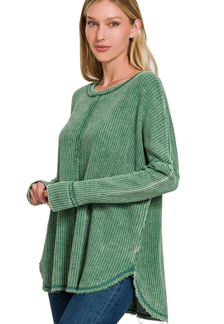 Cafe Sipping Top in Green