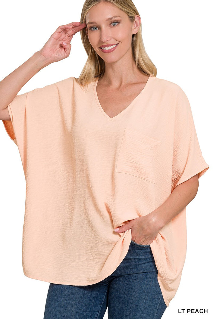 Spring Bloom Pocket Top in Lt Peach