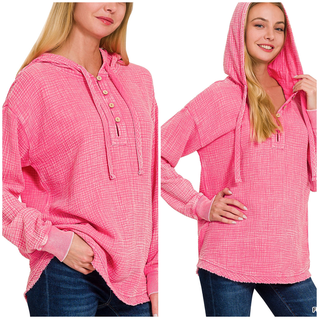 Always On the Go Hoodie in Fuchsia