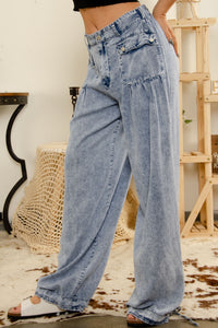 Downtown Fun Tencel Pants in Light Wash