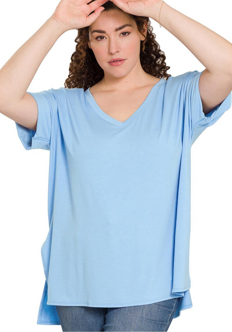 Fun and Done Top in Spring Blue {Curvy}