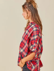Best Season of All Plaid Top in Red
