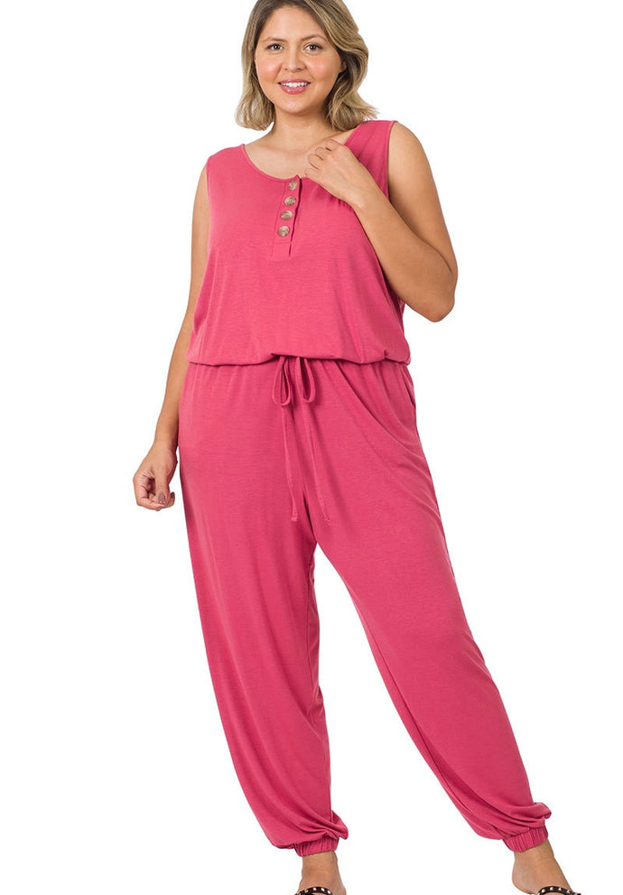Learning to Fly Jumpsuit in Rose {Curvy}