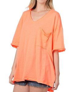 Make Your Life Easy Top in Neon Coral