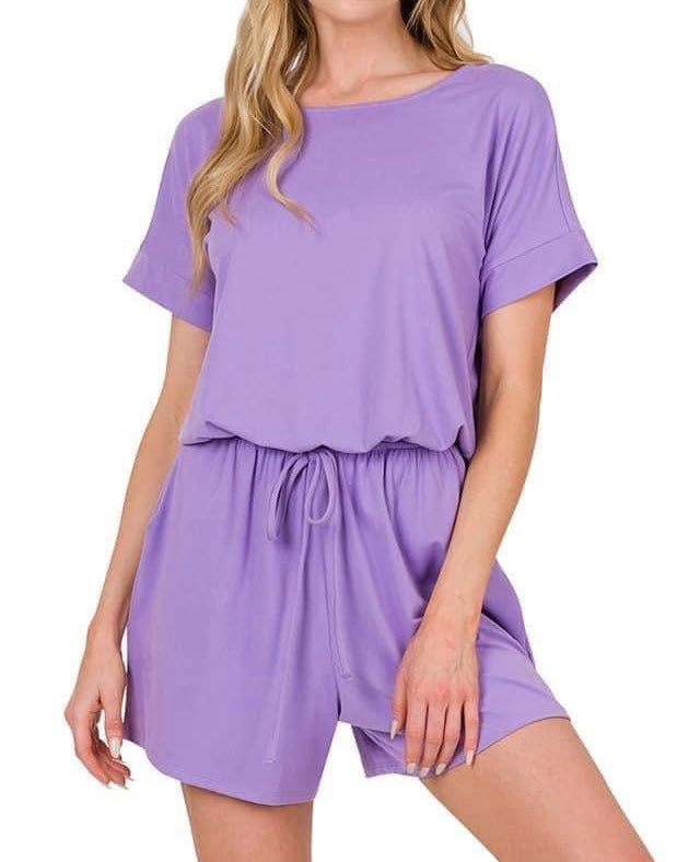 See Ya There Romper in Lavender